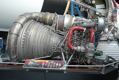 F-1 engines of the Saturn V first stage booster