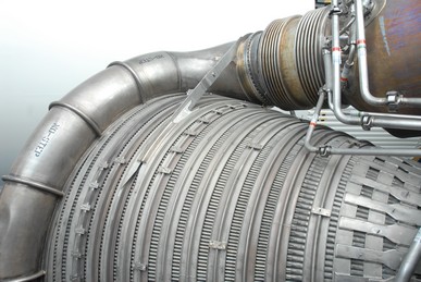 F-1 engines of the Saturn V first stage booster