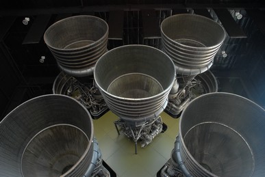 F-1 engines of the Saturn V first stage booster