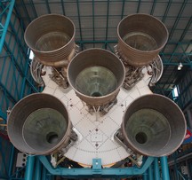 Five F-1 engines of Saturn V first-stage.