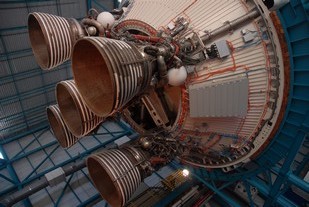 Five J-2 engines of the Saturn V second stage.  