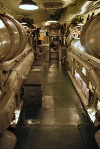 Submarine USS Drum engine room
